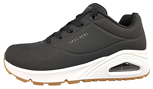 Detalle de Skechers Damen Uno Stand On Air Sneaker – Schwarz Durabuck, Größe 39 EU