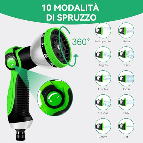 Detalle de Yofidra Tubo da Giardino Estensibile 15M/50FT: leggerezza, versatilità e praticità per l’uso quotidiano