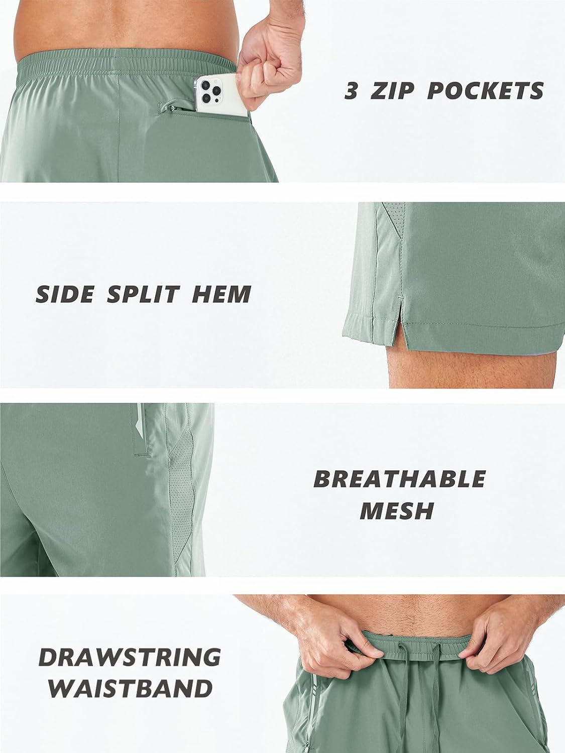 Detalle 2 de NORTHYARD Men's Running Shorts 5-Inch Inseam