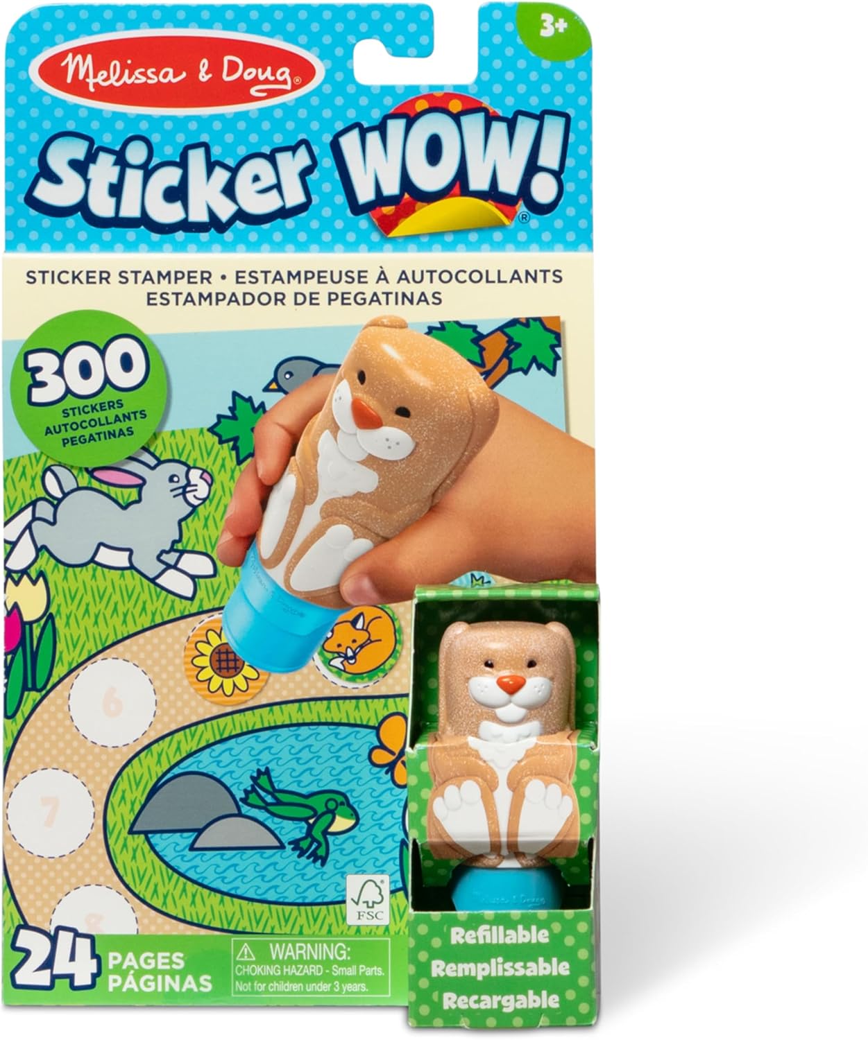 Detalle de Melissa & Doug Sticker Wow : tamponneuse Lapin + bloc d’activités avec 300 autocollants