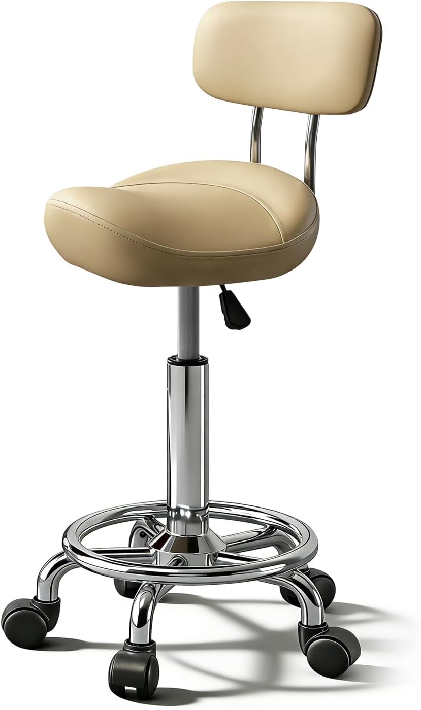 Thumbnail 6 de Walktory MAYCAV3-Backrest-Khaki Saddle Stool with Back, Adjustable Height