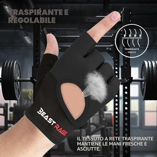 Thumbnail 3 de BEAST RAGE Guanti da fitness traspiranti: protezione, presa migliorata e comfort per palestra
