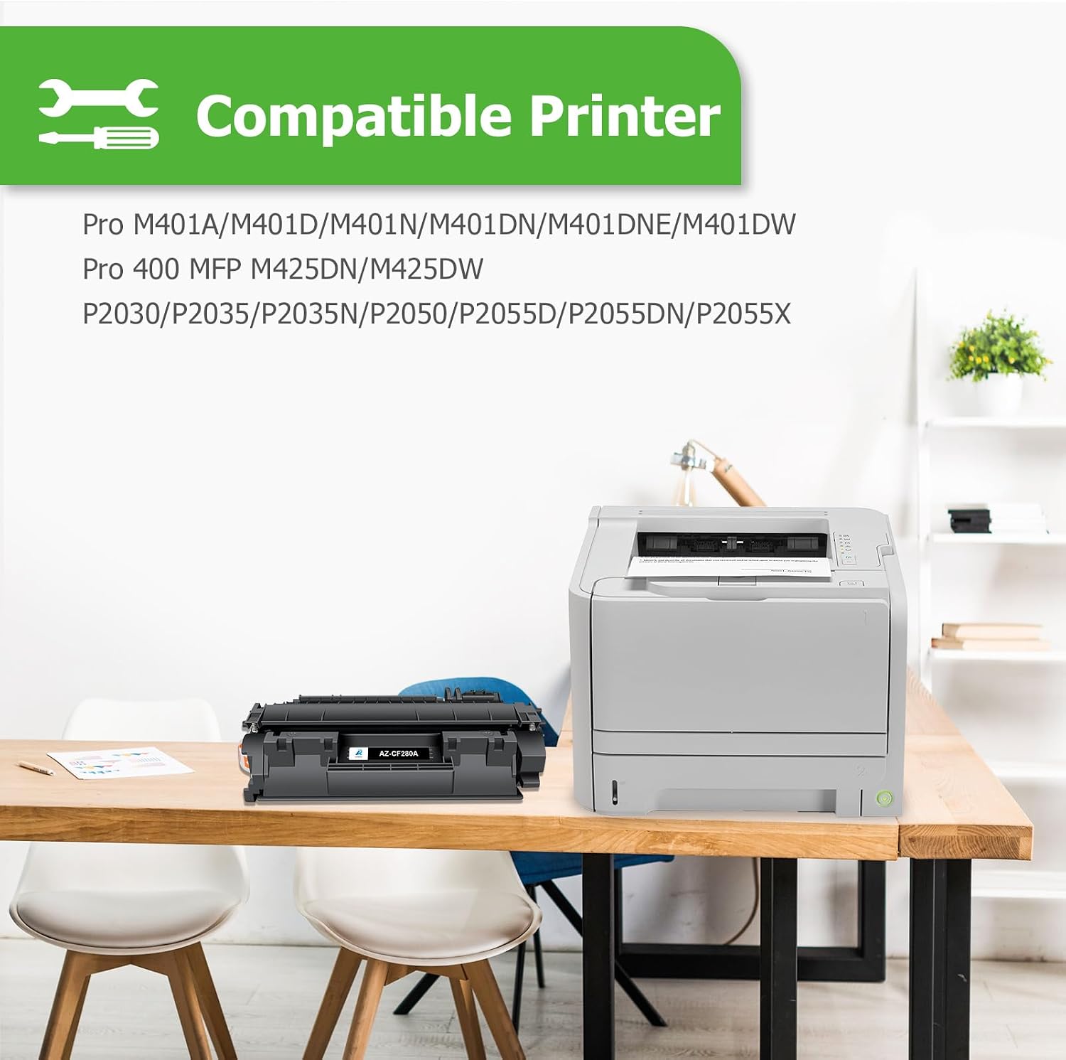 Detalle 2 de Aztech 80A CF280A Black Toner Cartridge, Compatible 2-Pack