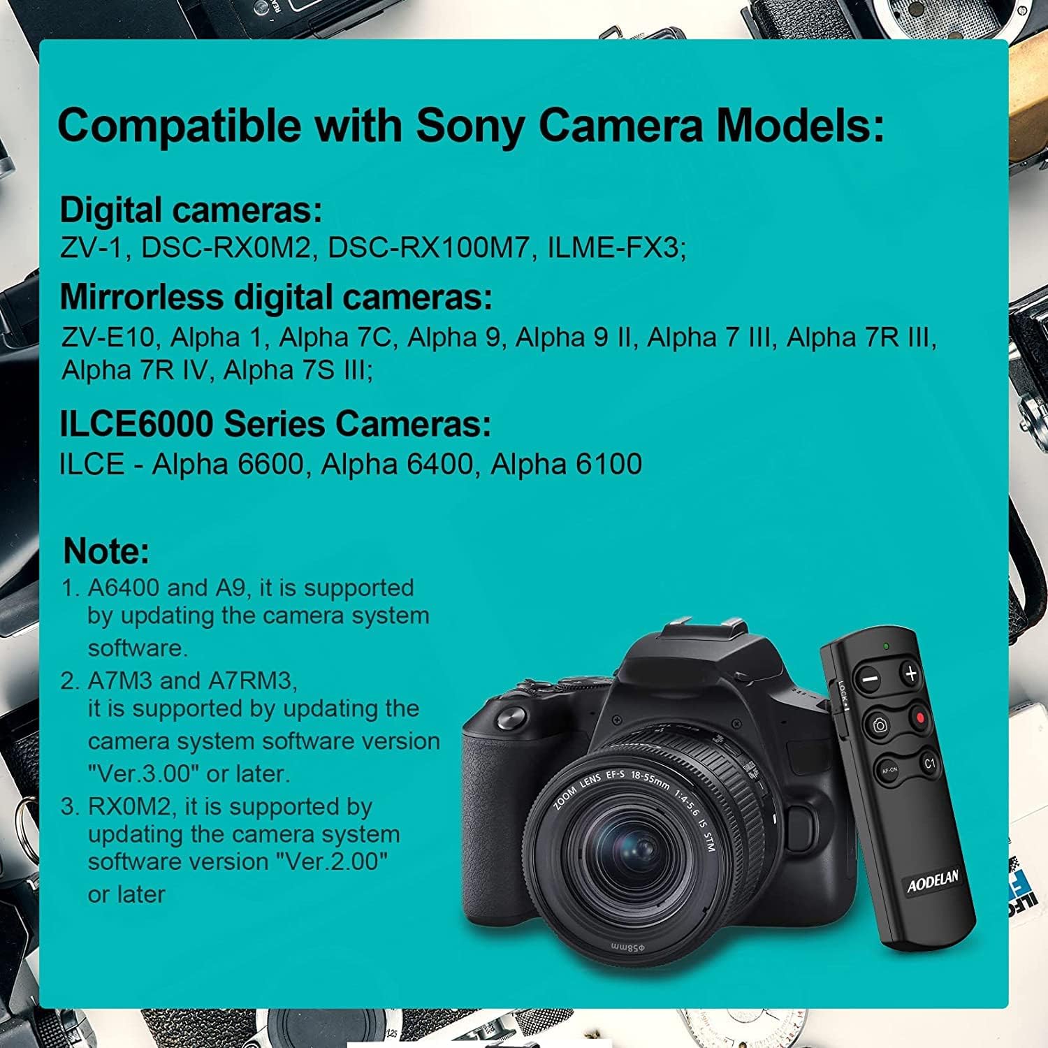 Thumbnail 5 de Sony A9 remote control RMT-P1BT, 10m