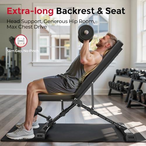 Detalle de FLYBIRD WB5 Weight Bench — 800LBS ASTM-Certified Adjustable Bench for Home Gym
