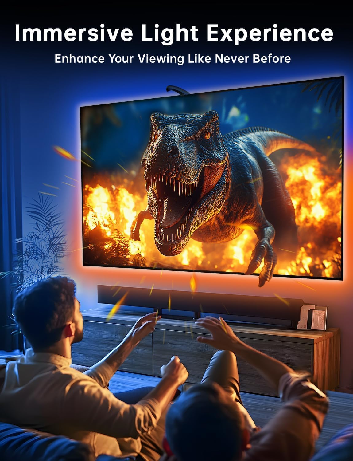 Thumbnail 3 de FFJ TV Backlight 14.7ft cuttable LED strip with sensor, app control and TV colour sync (55–65 inch)