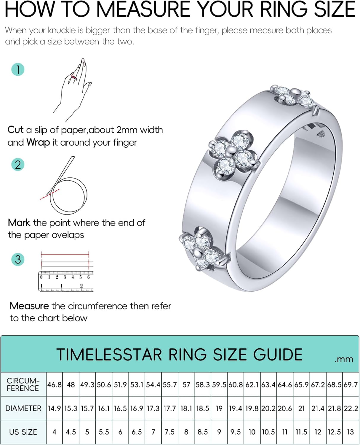 Detalle 2 de TIMELESSTAR Moissanite Ring