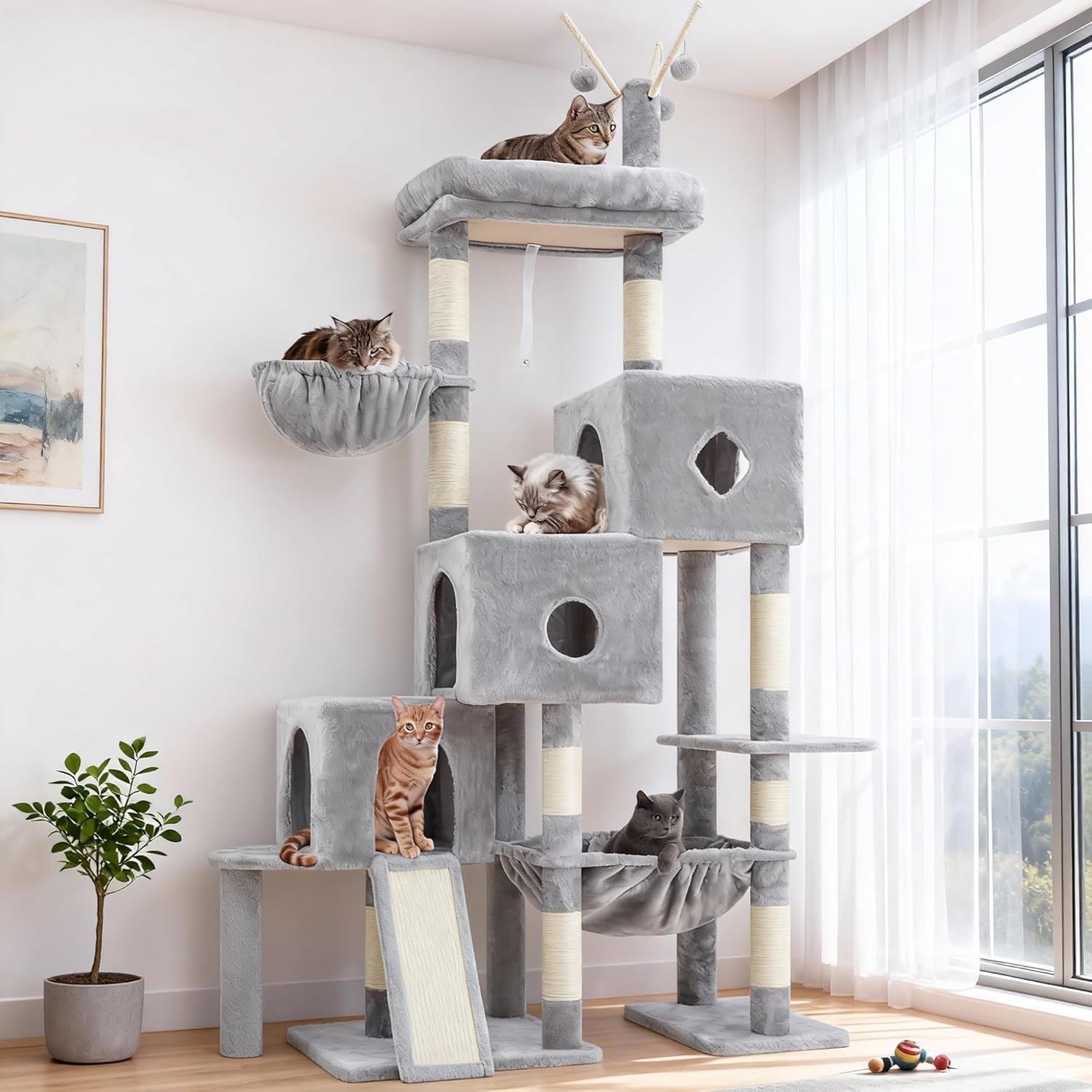 Detalle de Hey-brother Kratzbaum 160 cm für Großkatzen