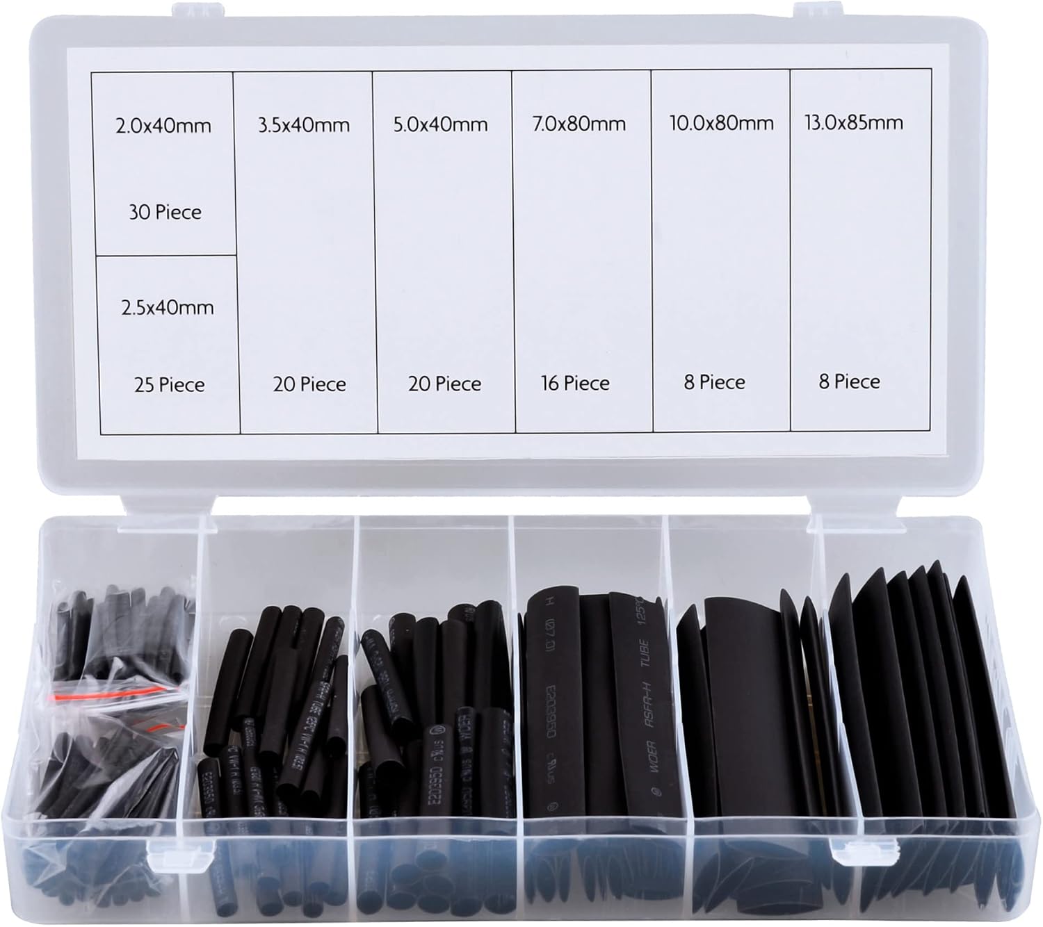 Detalle de Rolson 61299 Heat Shrink Tubing Assortment, 7 Sizes, 127 Pieces