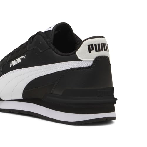 Detalle de PUMA ST Runner V4 NL Sneaker Unisex (41 EU) en Negro y Blanco con superposiciones de gamuza