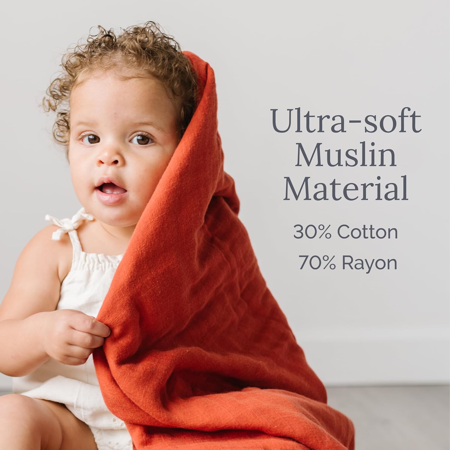 Detalle de Natemia Muslin Baby Blanket 47" x 47