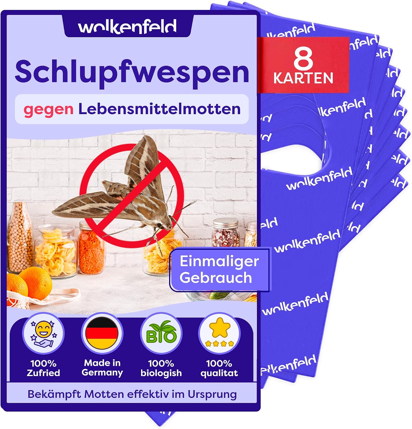 Thumbnail 5 de Wolkenfeld Schlupfwespen gegen Lebensmittelmotten – 4 Karten mit 1 Lieferung, natürliche Mottenbekämpfung