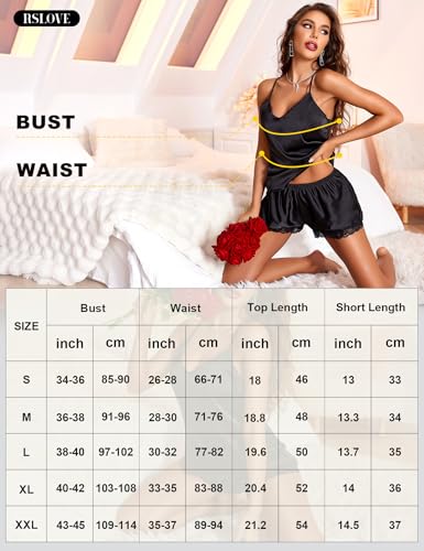 Thumbnail 4 de RSLOVE Ensemble pyjama femme satin 2 pièces