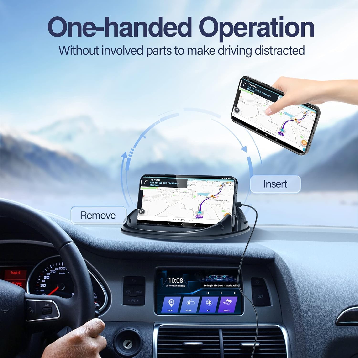 Detalle de Cinati 2 Pack Dashboard Car Phone Holder Mount — Stable, Universal Silicone Dash Cradles