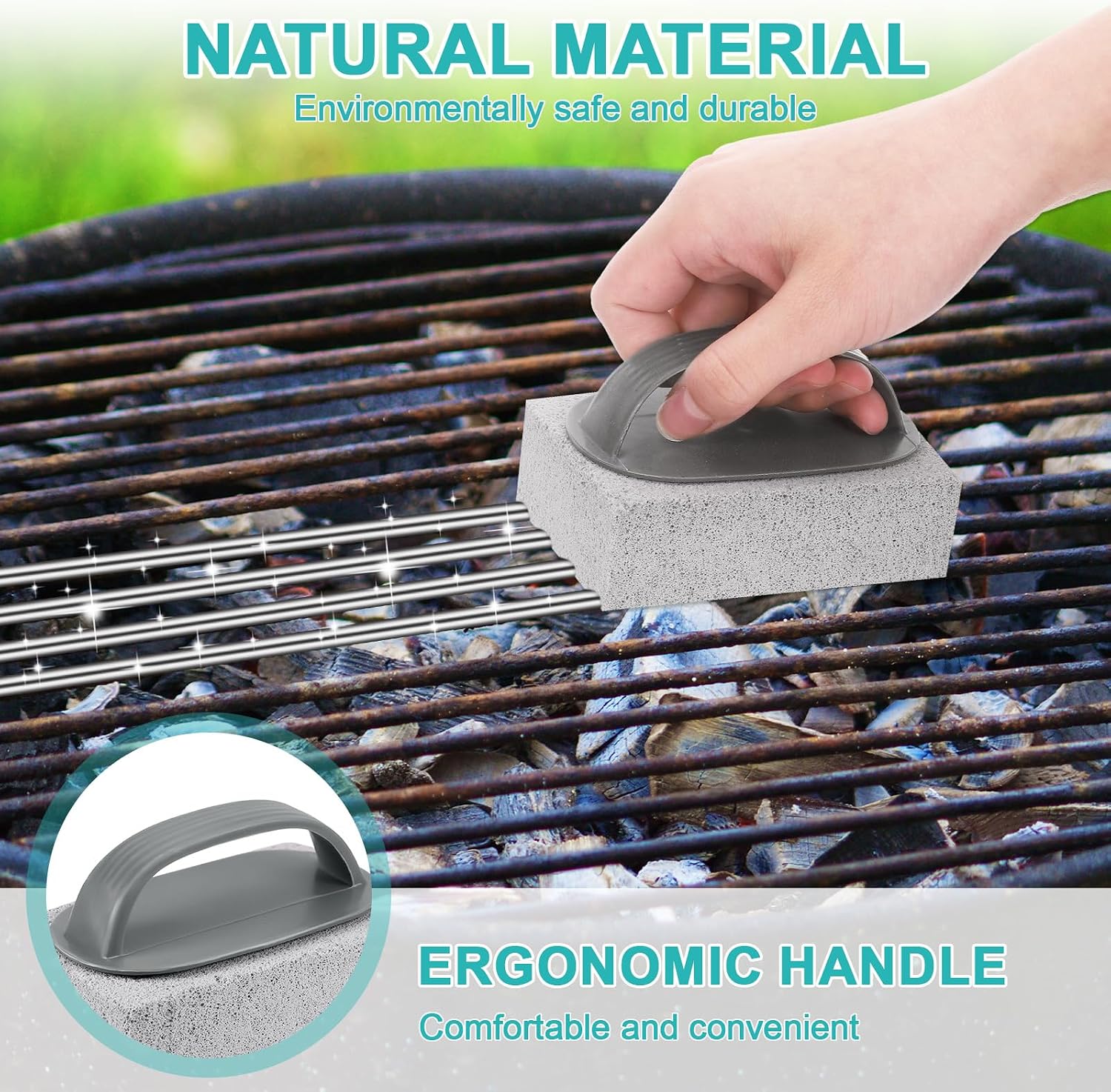 Detalle de Zocipro pimpstensblock, 4-pack med handtag för grill och ugn