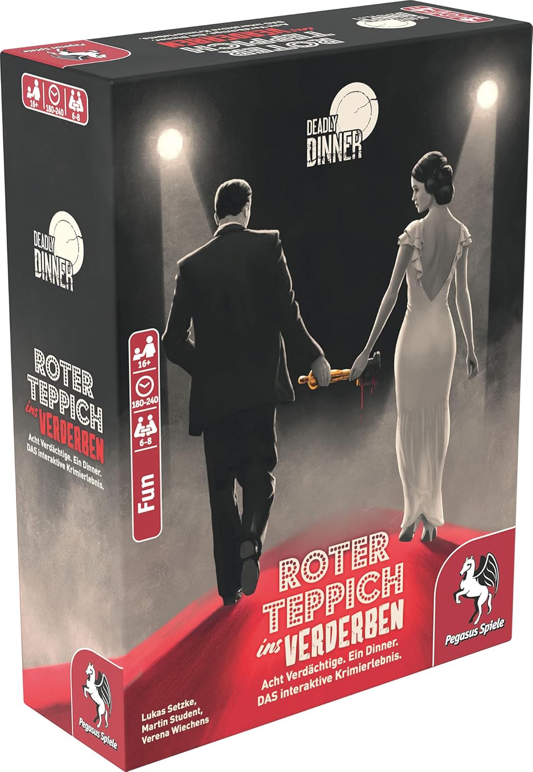 Detalle de Pegasus Spiele Deadly Dinner „Roter Teppich ins Verderben“ – Krimi-Dinner-Spiel für 6–8 Spieler ab 16 Jahren
