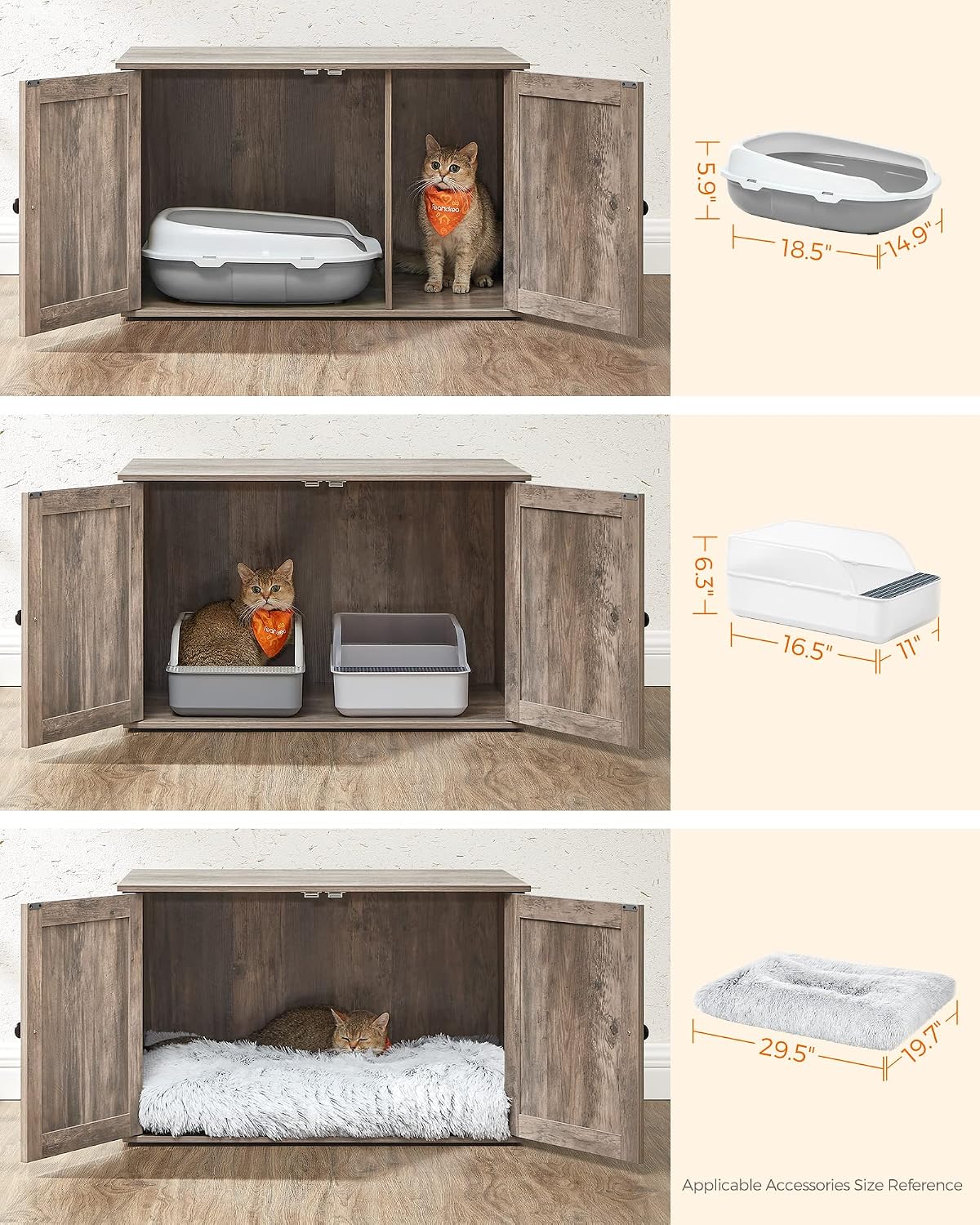 Thumbnail 6 de Feandrea Cat Litter Box Enclosure, 31.5 x 20.9 x 19.7 Inches