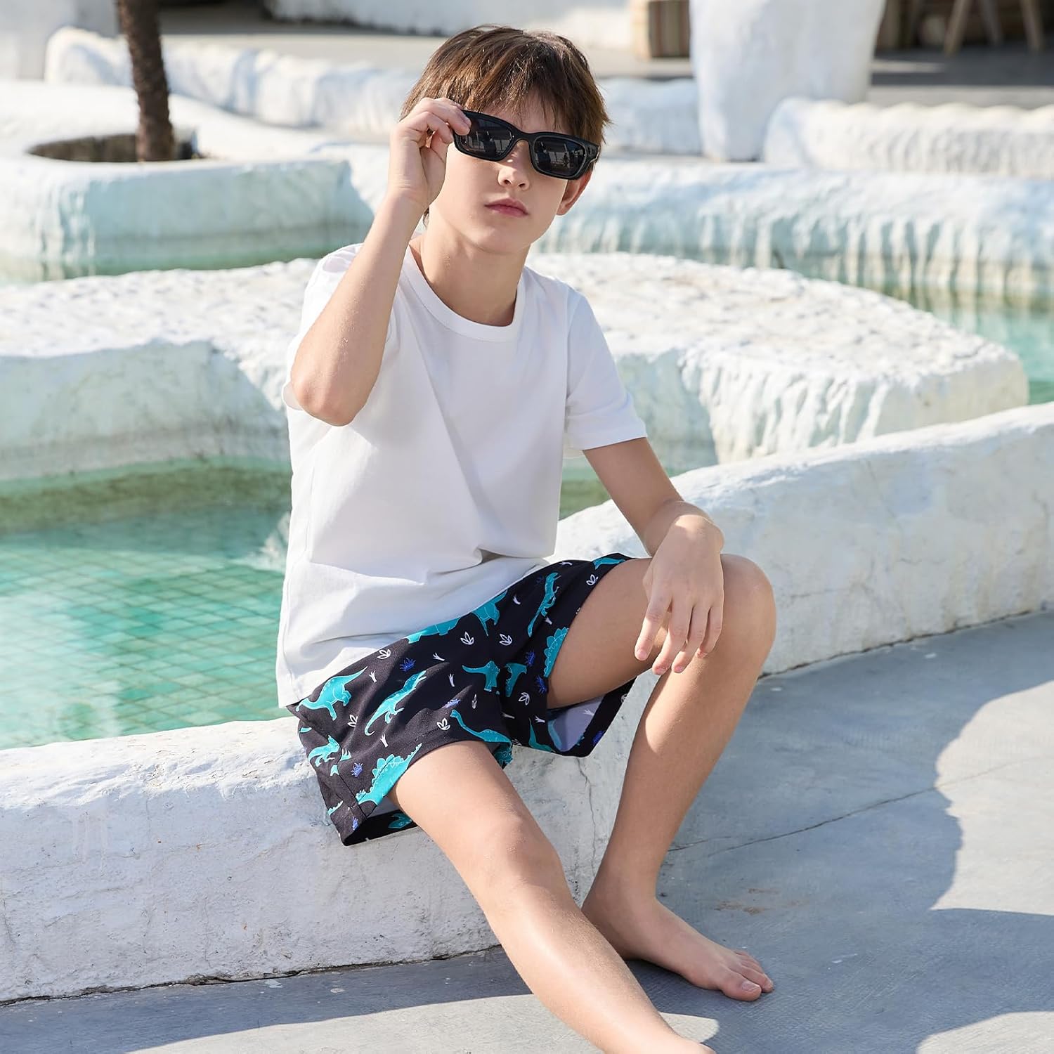 Thumbnail 6 de Vorvowry boys quick-dry swim shorts with cartoon print and drawstring