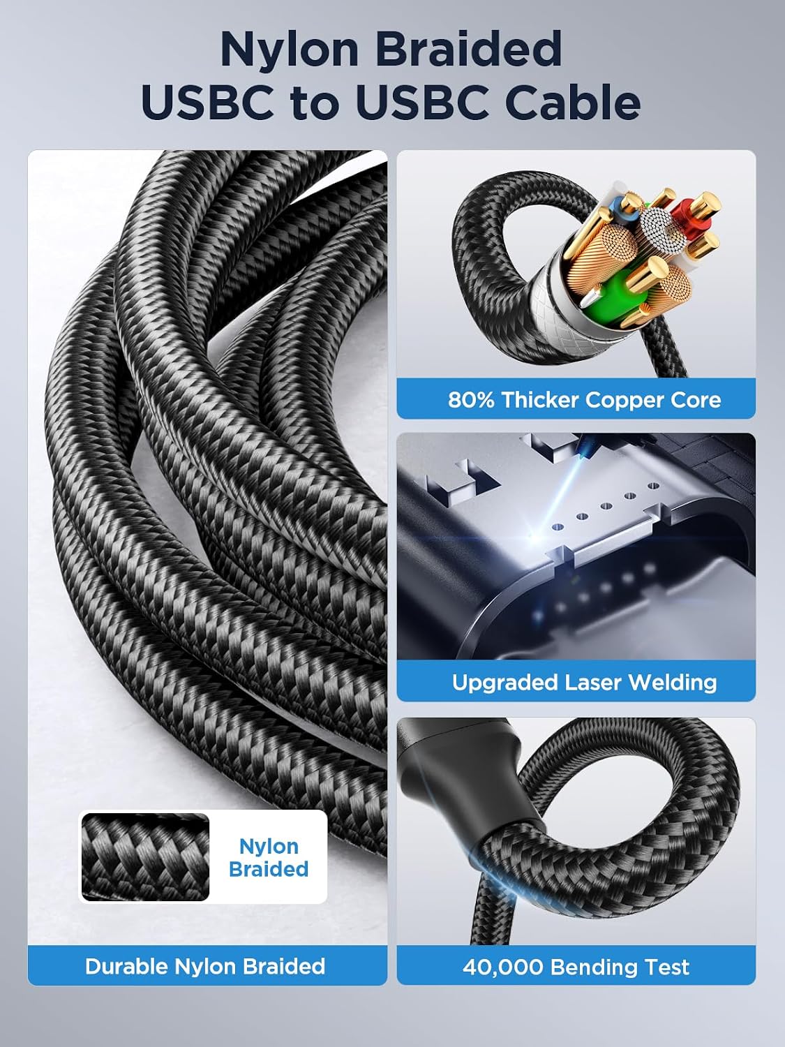 Detalle 2 de Aioneus USB-C Charging Cable, 10 ft