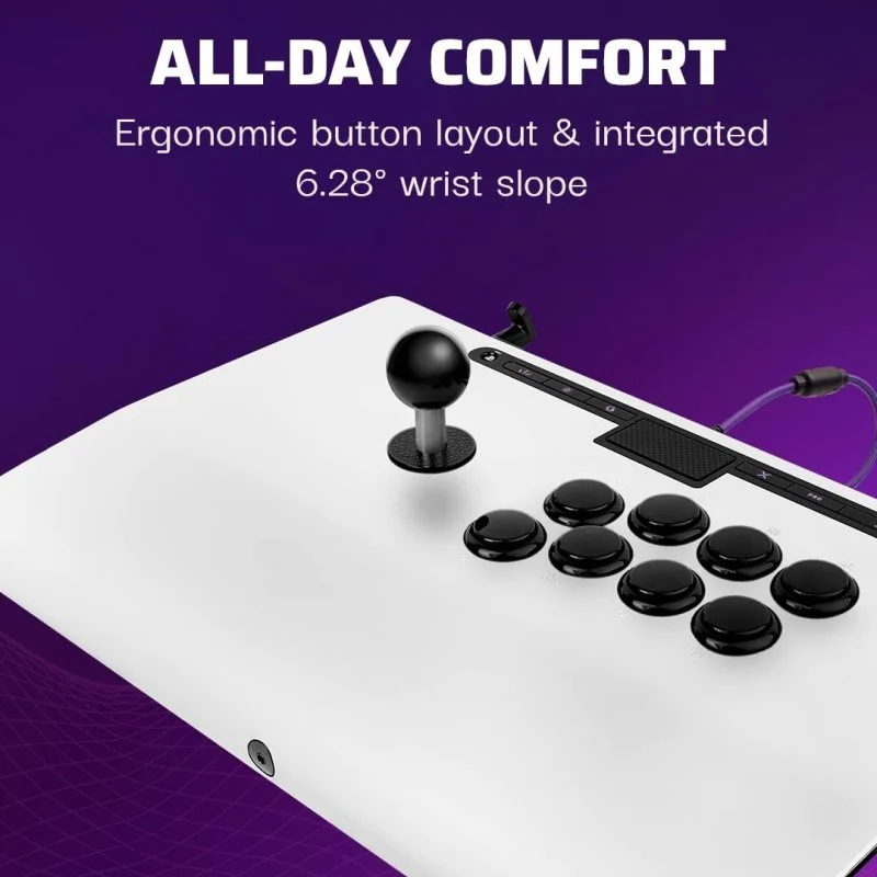 Detalle de PDP Victrix Pro FS Arcade Fight Stick Blanco para PS5/PS4 – rendimiento de torneo a un golpe de distancia
