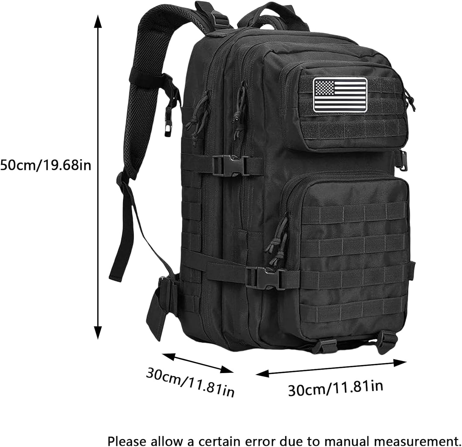 Detalle 2 de Geebymol 45L Military Tactical Backpack (MOLLE) – 3 Day Assault Pack with Laptop Compartment