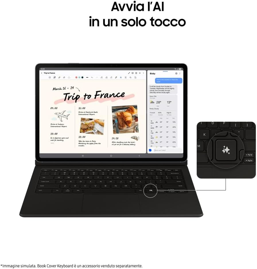 Detalle de Samsung Galaxy Tab S10 FE: tablet Android 10,9'' con S Pen, IP68 e 8 GB RAM