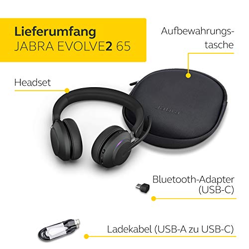 Thumbnail 7 de Jabra Evolve2 65 casque sans fil anti-bruit, certifié Microsoft Teams