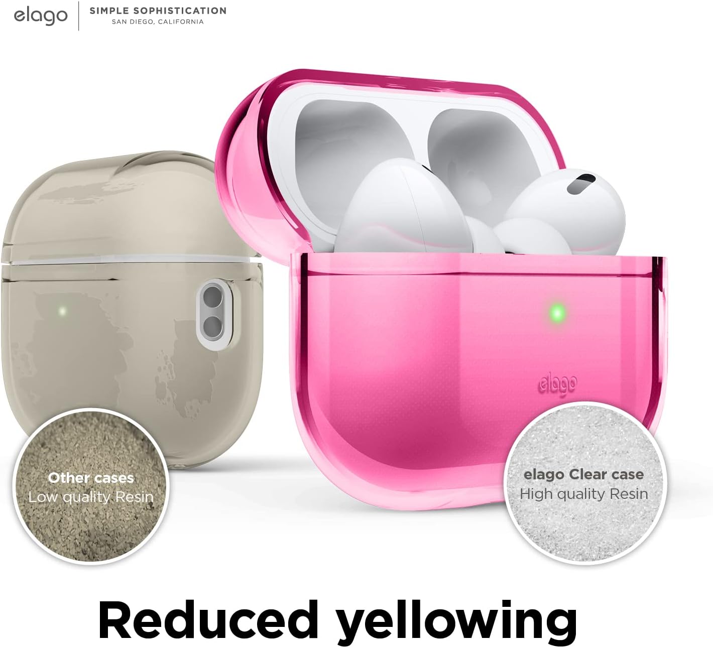 Detalle de elago Coque transparente en TPU pour AirPods Pro 2 (étui/housse de protection) – Néon Rose Vif