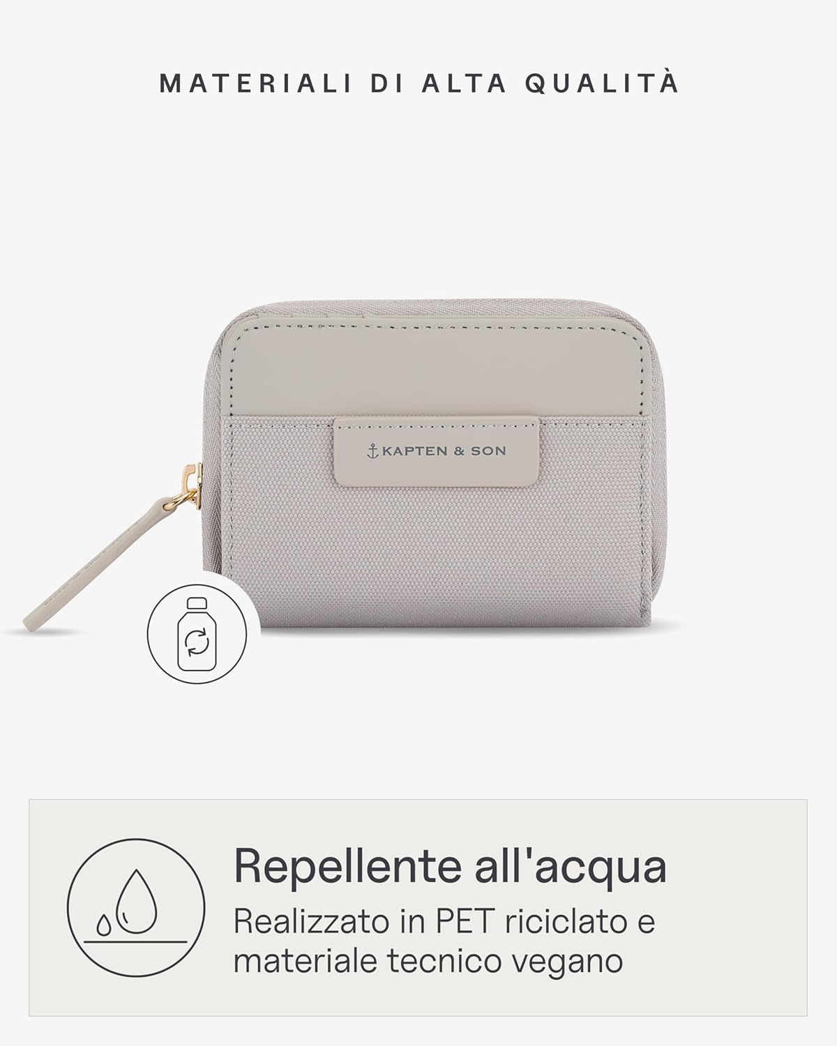 Detalle 2 de Kapten & Son Portafoglio Donna Bergen Pro Wallet Small All Black: eleganza minimal e organizzazione compatta
