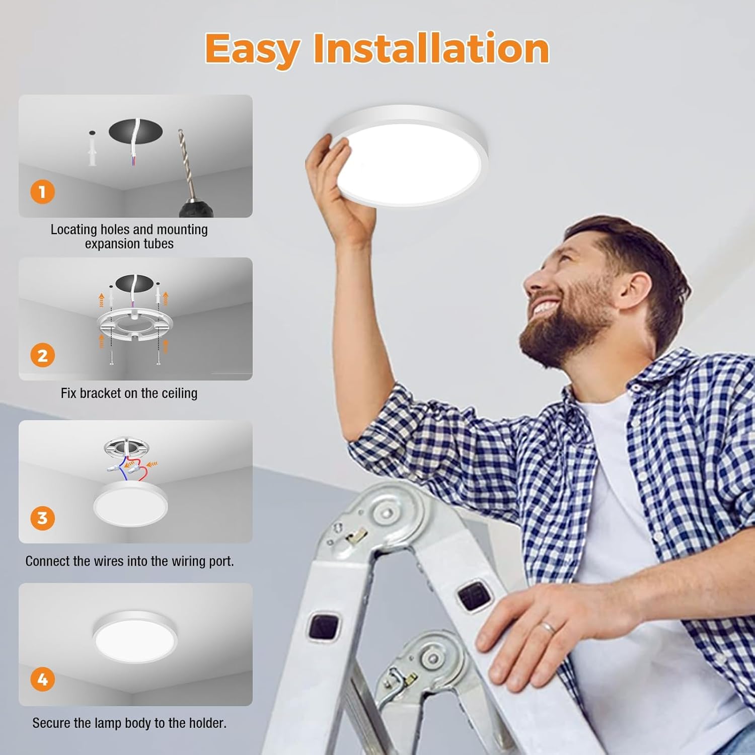 Thumbnail 5 de slochi Bathroom Light 3000K/4000K/6500K Flush Ceiling Light