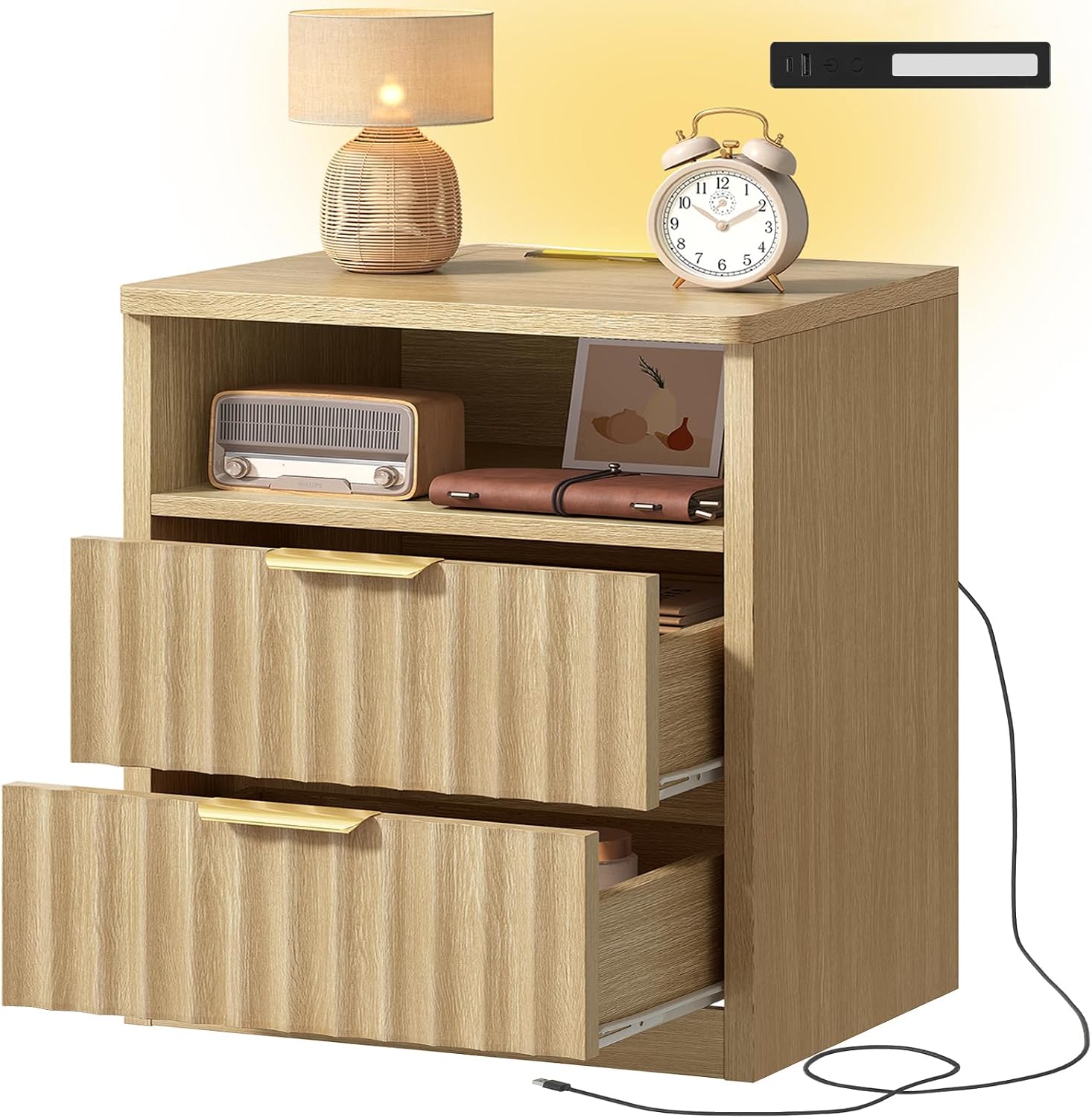 Detalle de TEENFON Nightstand, Natural
