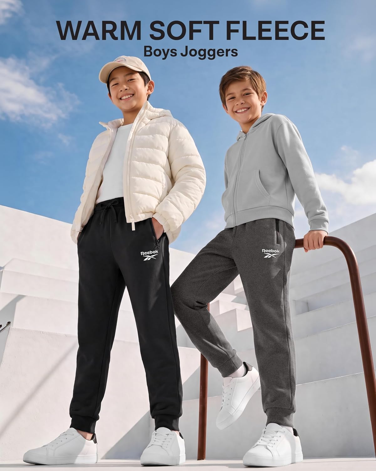 Detalle 2 de Reebok Boys' Fleece Joggers, 3-Pack