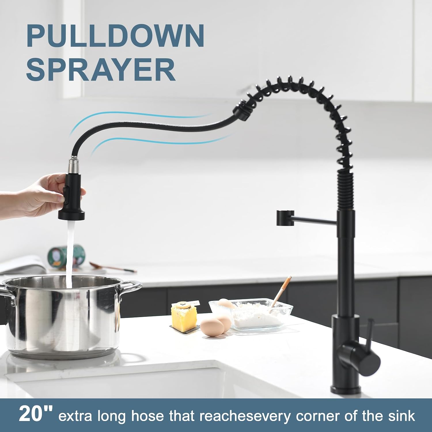 Thumbnail 6 de GIMILI Touchless Kitchen Faucet, Glossy Black