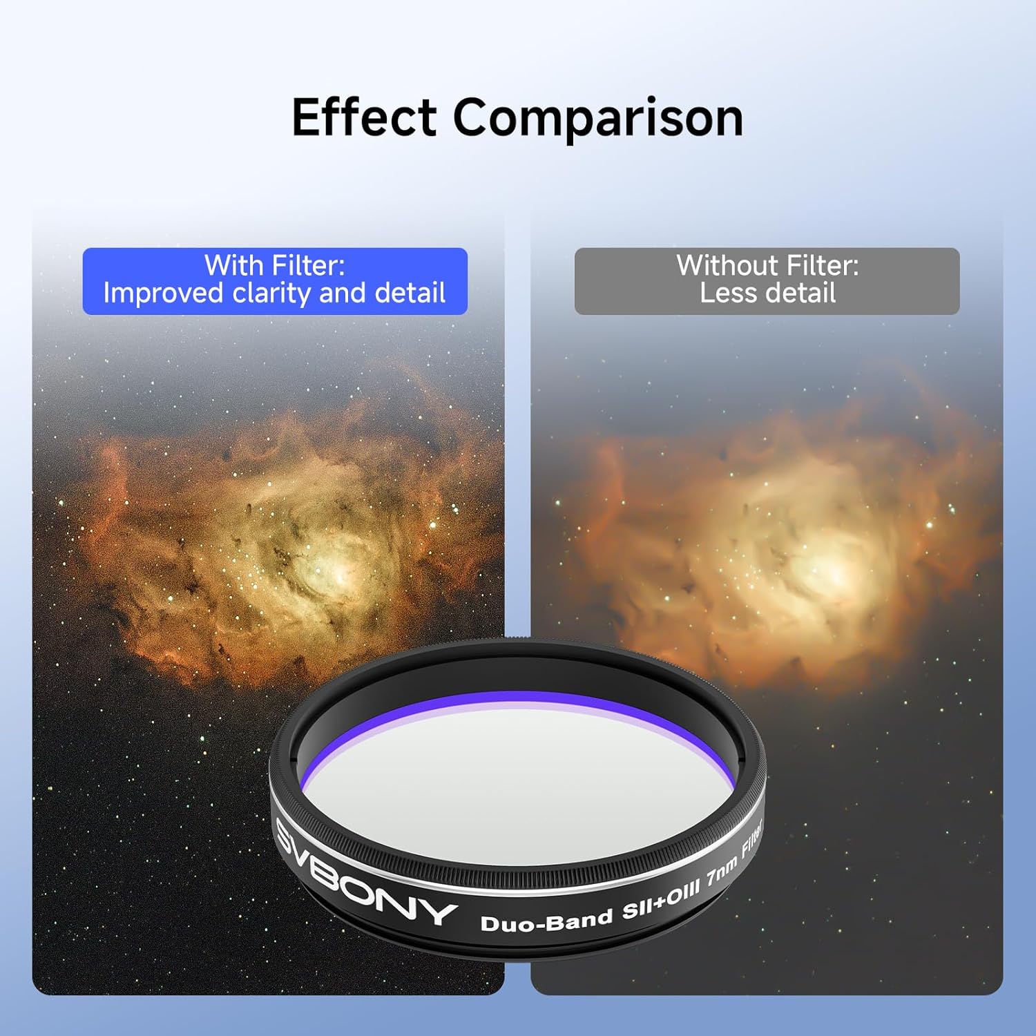 Thumbnail 6 de Svbony SV220 filtro per telescopio SII e OIII a doppia banda da 1,25" (7 nm, OD5)
