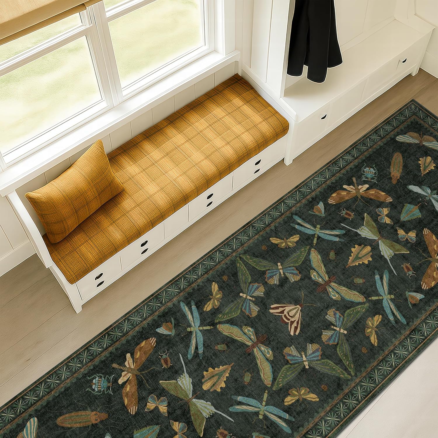 Thumbnail 6 de Dark Green 3x10 runner rug, non slip