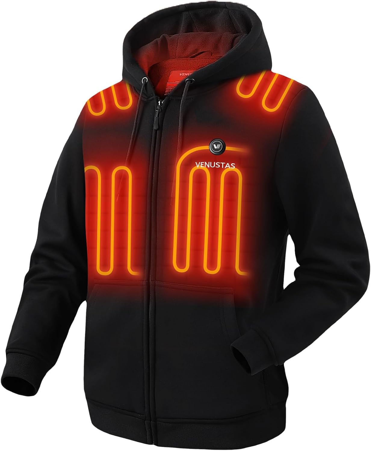 Detalle de Venustas Venustas-6000 Unisex Heated Hoodie, Full-Zip, 5 Heating Zones