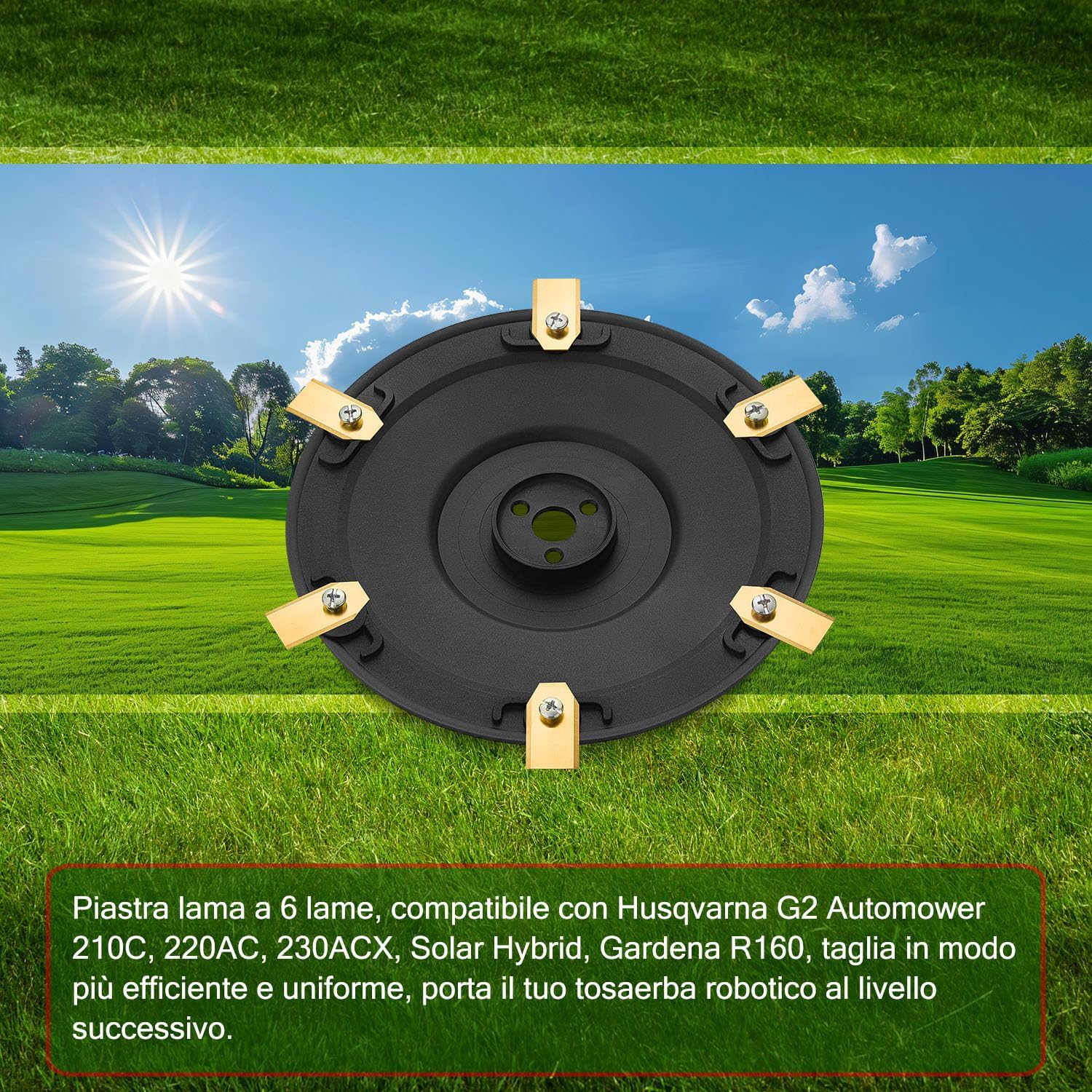 Thumbnail 6 de FourShow Lame di ricambio e piatto porta-lame per robot tosaerba (compatibili Husqvarna Automower G2 e Gardena R160)