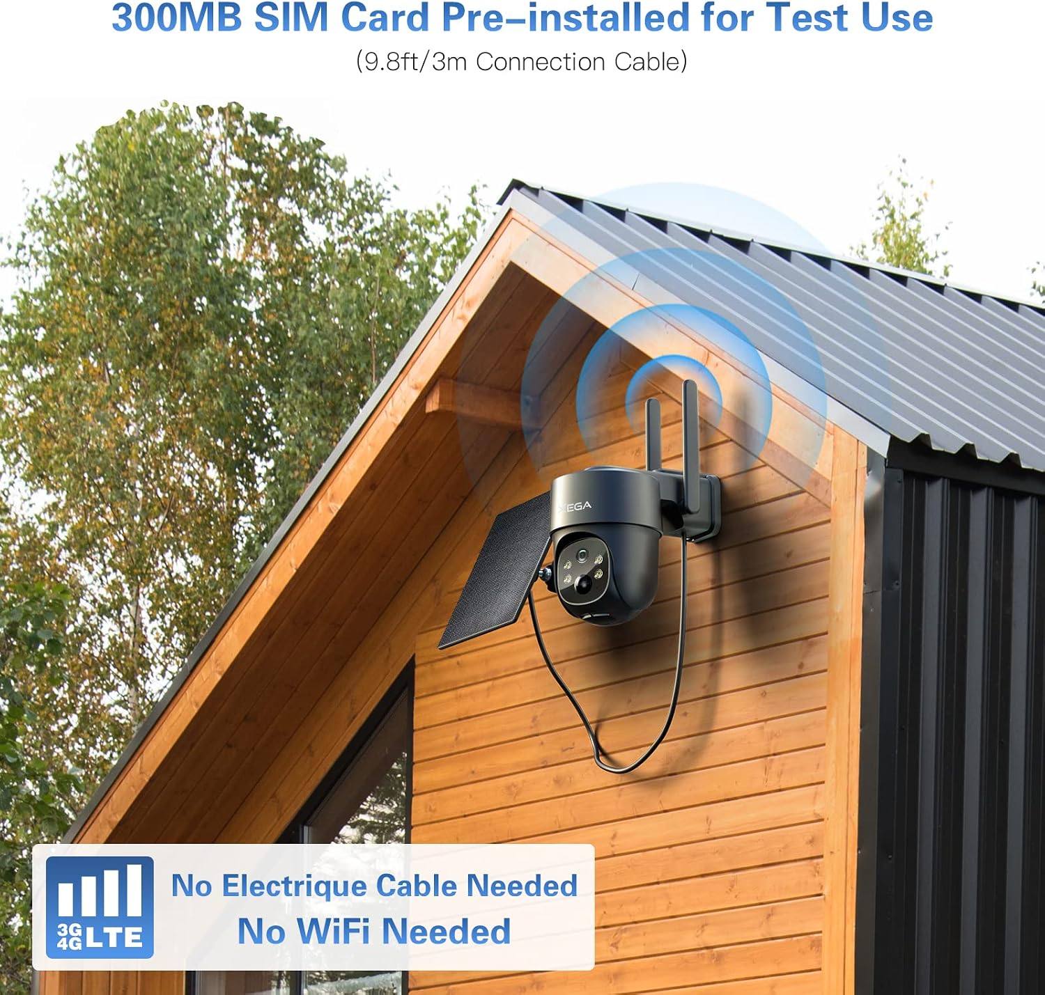 Thumbnail 3 de Xega 2 Pack 4G LTE Cellular Solar Security Camera – 2K HD, Outdoor PTZ, No WiFi