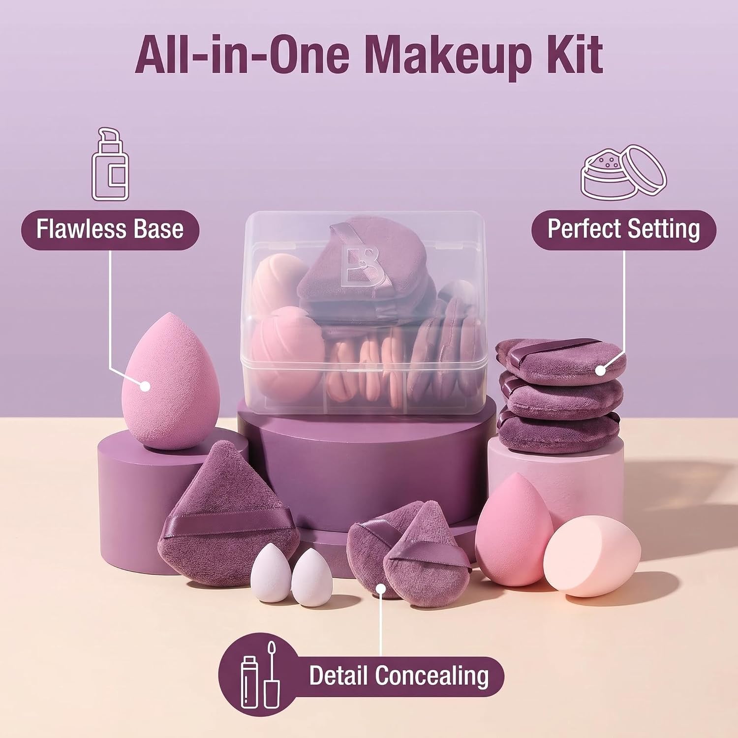 Detalle 2 de Makeup Sponge Set BS-MALL 14-Pc ⚙