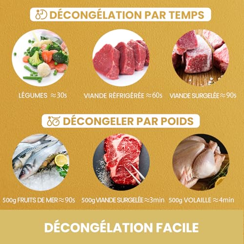 Detalle de COMFEE' Micro-ondes rétro CMSRO 20L – 800 W, 8 menus prédéfinis, Crème d'abricot