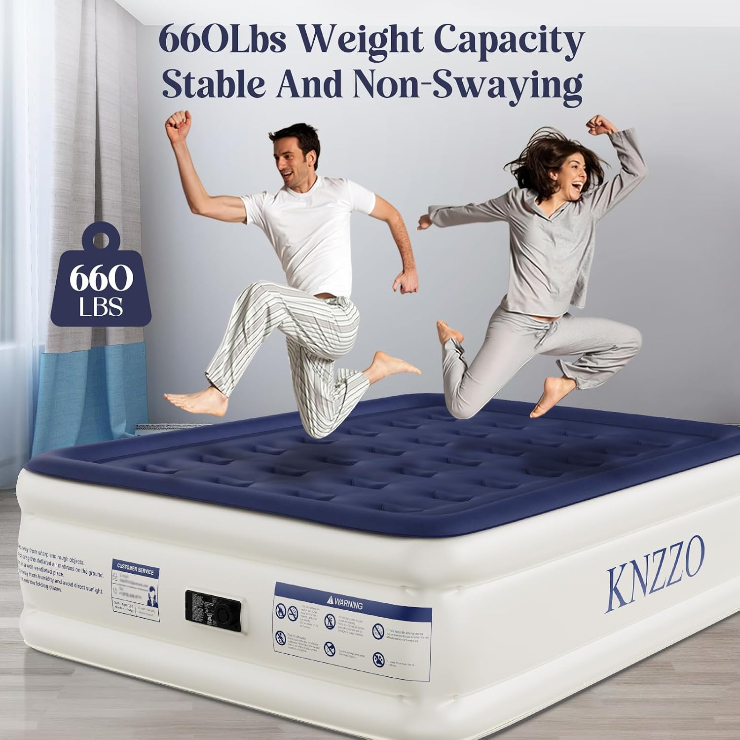 Thumbnail 1 de KNZZO Air Mattress Full with Built-in Pump