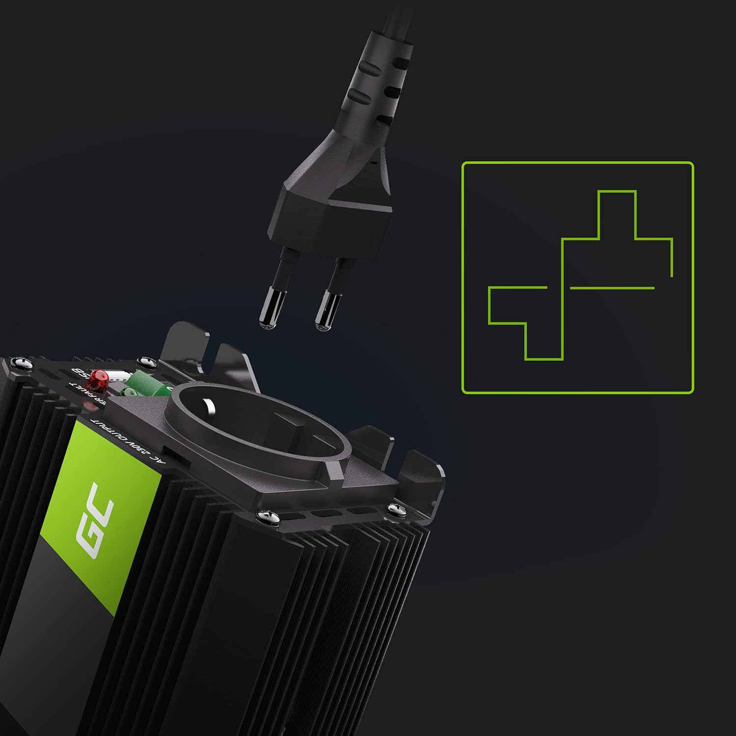 Thumbnail 1 de Green Cell PRO 500W/1000W 12V auf 230V Wechselrichter (modifizierte Sinuswelle) für Kfz, Wohnwagen & Solar