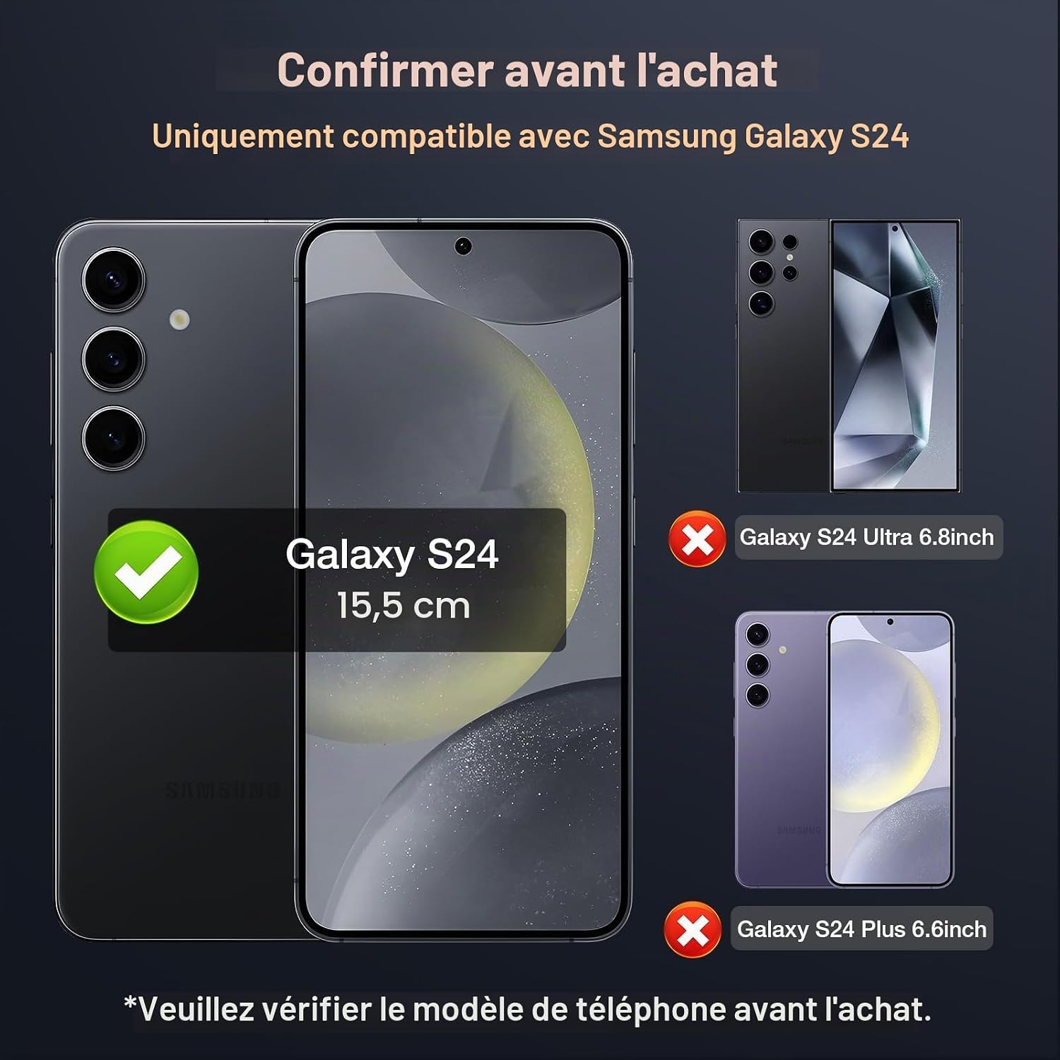 Detalle de LK 2+2 Verre Trempé pour Samsung Galaxy S24 – 2 verres + 2 protections caméra