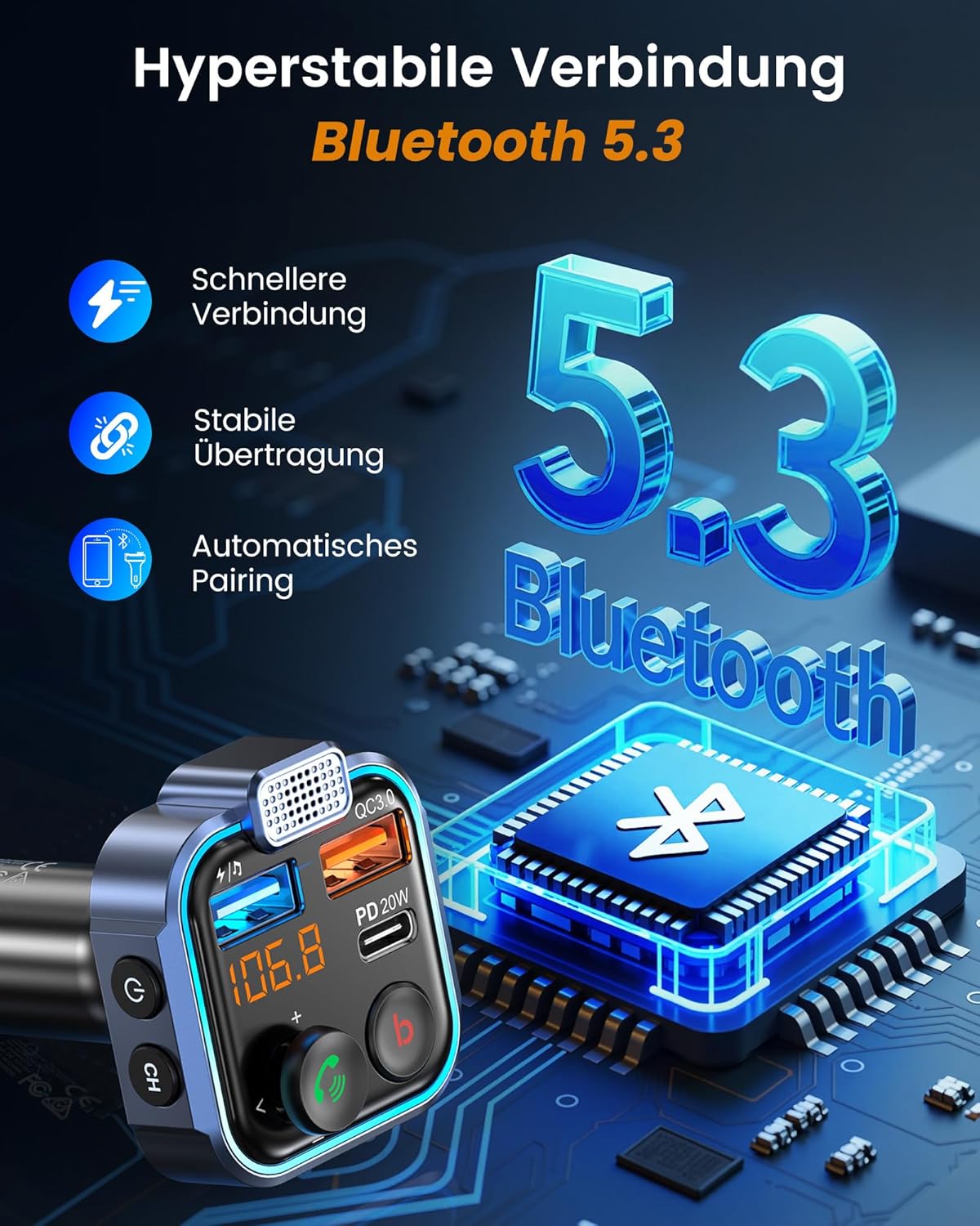 Detalle 2 de LENCENT 38W FM Transmitter Auto