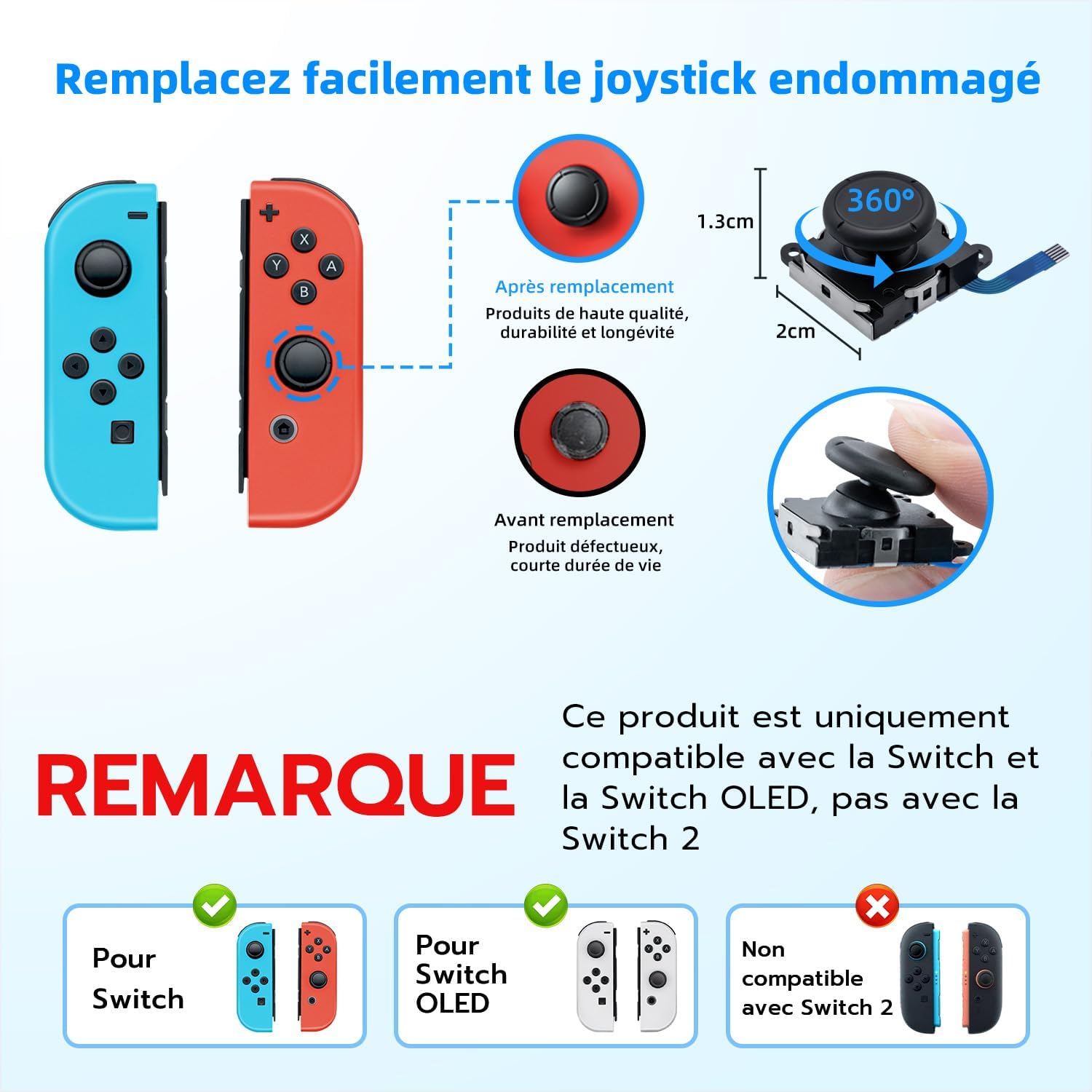 Detalle de Tolesum Joysticks analogiques 3D pour Switch