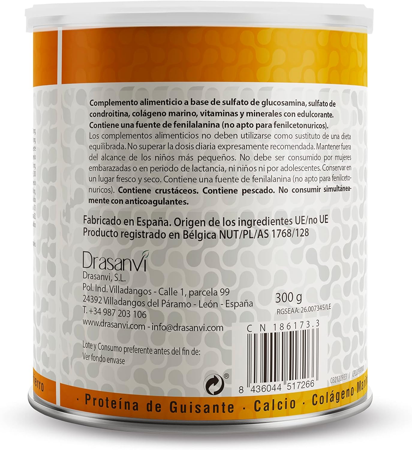 Thumbnail 1 de Drasanvi OSEOGEN Colágeno Marino Hidrolizado 🍊 300g, Huesos y Articulaciones