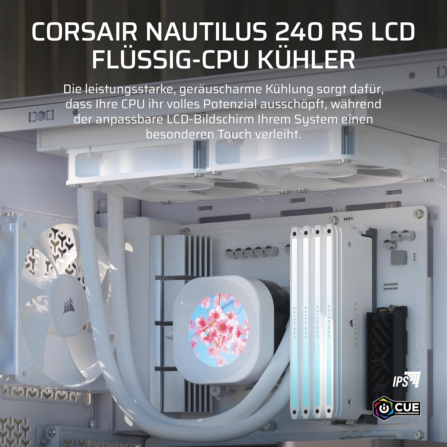 Thumbnail 1 de CORSAIR Nautilus 240 RS LCD Flüssig-CPU-Kühler – 240 mm AiO mit LCD, Weiß