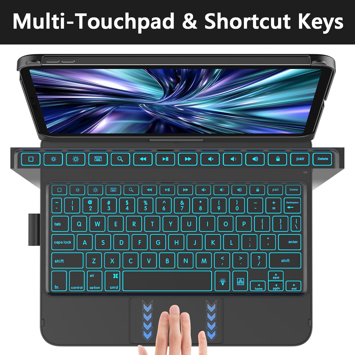 Detalle de KBCASE Keyboard Case for iPad 10th & 11th Gen with 360° Rotatable Keyboard and Trackpad (UK Layout)