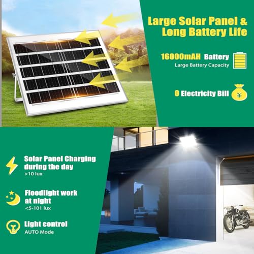 Thumbnail 2 de Aigostar foco solar exterior con mando a distancia y batería 16000 mAh (cable 5 m) regulable 3000/4000/6500K