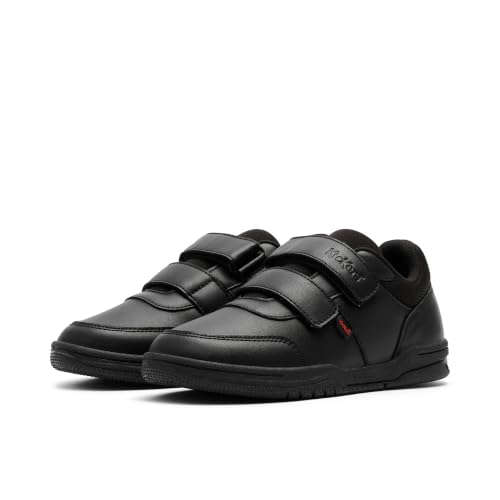 Detalle de Kickers Kids Mervan School Shoes with Easy Fasten Strap – Black, UK 5